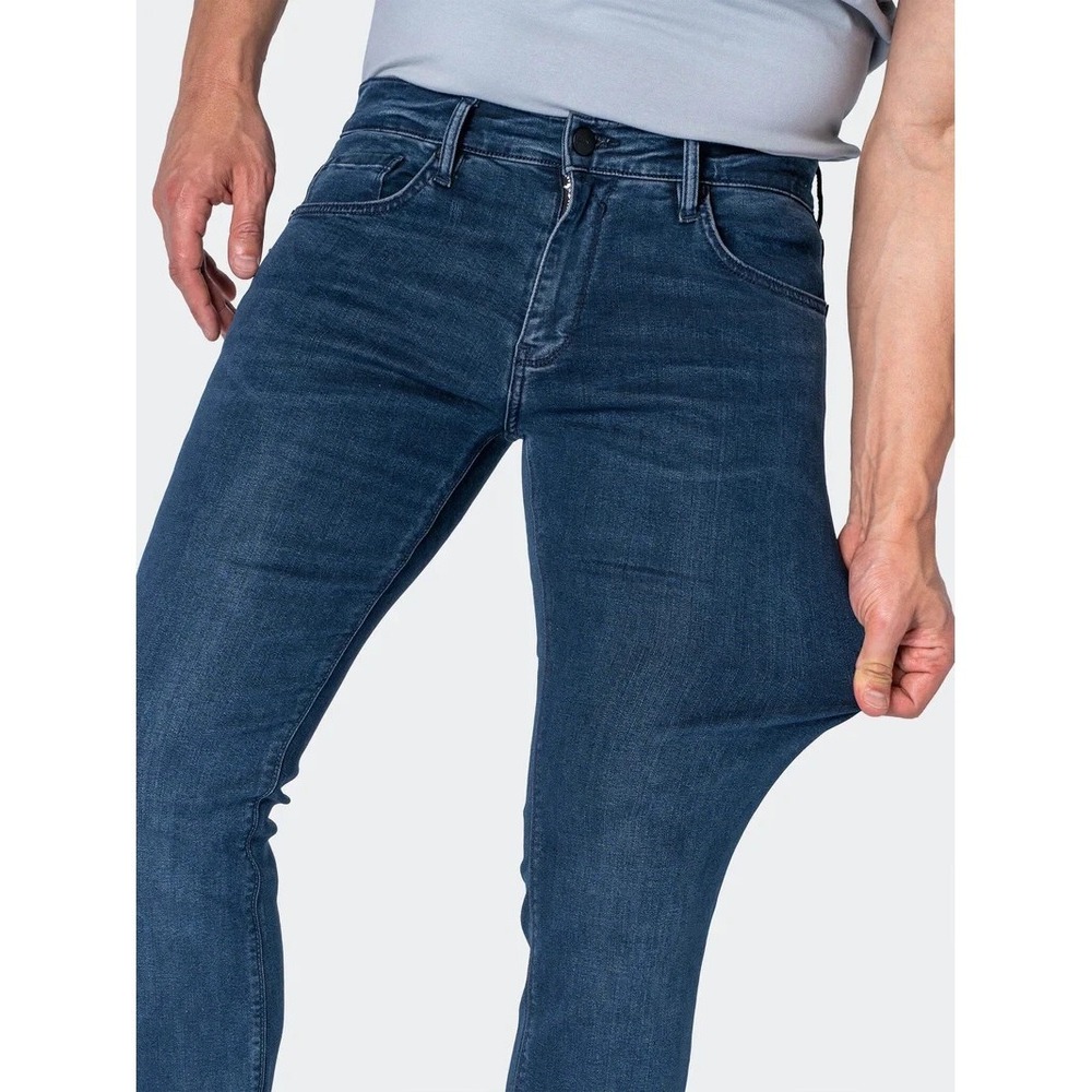 Maceoo Mens Classic Stretch Jeans Mens 36/6 Dark Blue Denim Active Comfort Pants